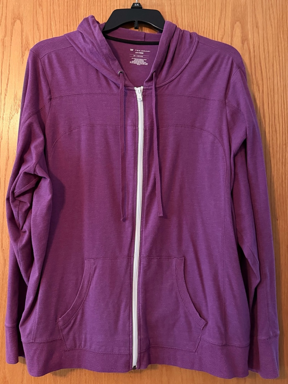 3X tek gear Purple Full-Zip sweatshirt Hoodie with Pockets Excellent condition